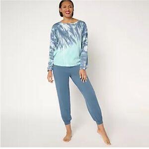 AnyBody Cozy Knit Tie-Dye‎ Top and Jogger Set